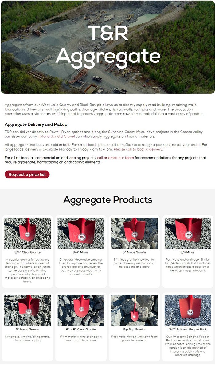 T&R Contracting, Aggregate