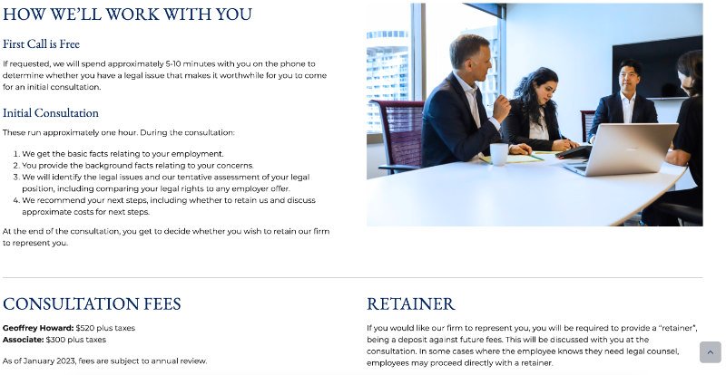 howard employment law Vancouver